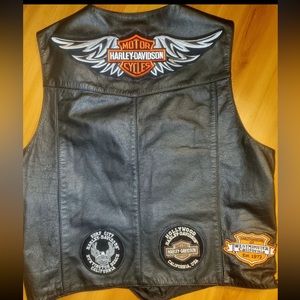 Vintage biker vest with Harley patches size 54 xxl/ 3x